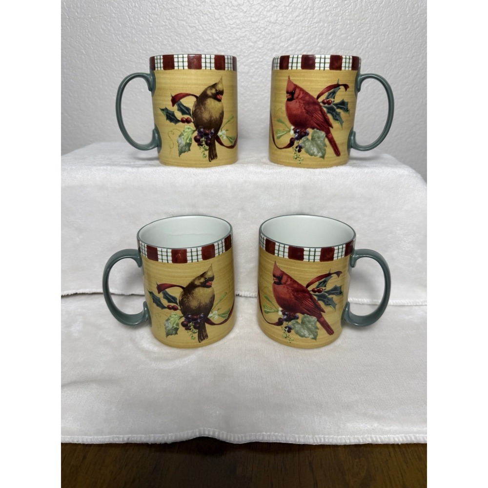 Lenox Winter‎ Greetings Everyday Cardinal Coffee Mug Catherine McClung Set O 4